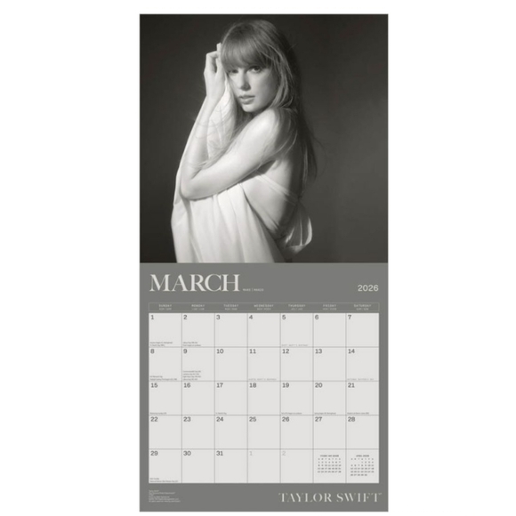 Taylor Swift Official 2026 12 X 24 Inch (Hanging) Monthly Square Wall Calendar - Picture 2 of 8